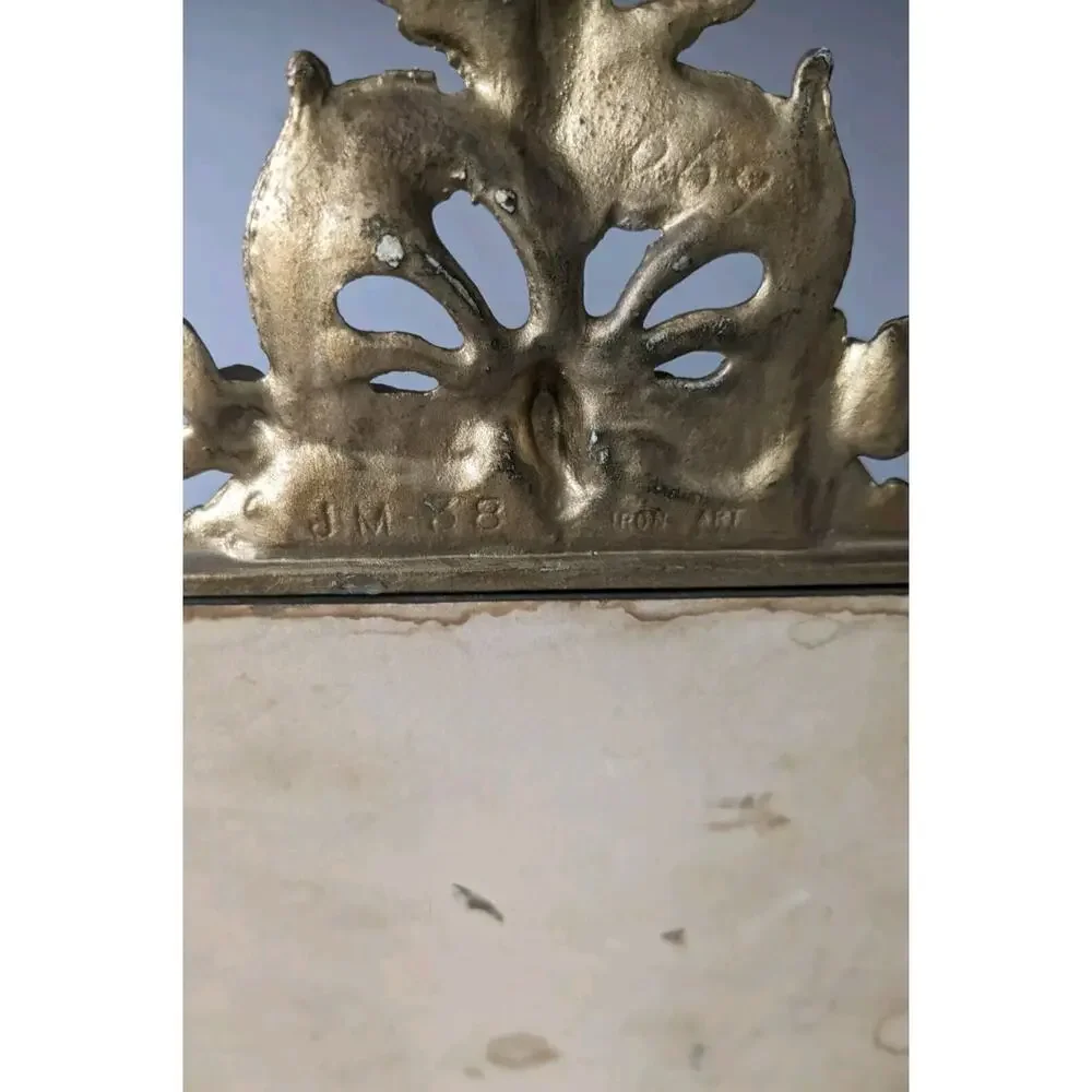 Victorian Ornate Cast Iron Art Picture Mirror Frame Wall Hanging / Stand It Up